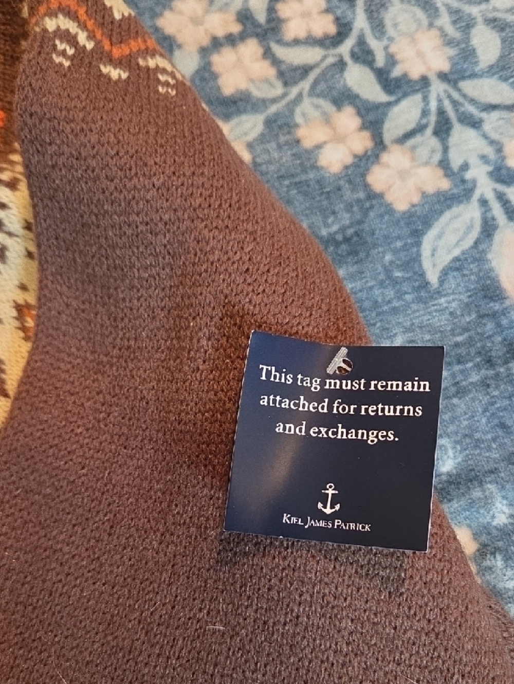 Kiel James Patrick Brown & Orange Fair Isle Cabin Sweater - Picture 3 of 5